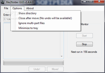 file2folder GUI screenshot 2