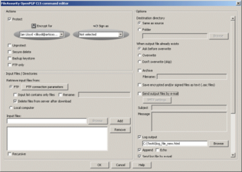 FileAssurity Open PGP command line screenshot