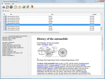 FileInternals Word Recovery screenshot