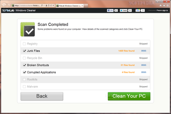 FileLab Windows Cleaner screenshot 2