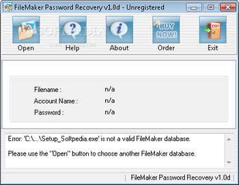 FileMaker Password Recovery screenshot
