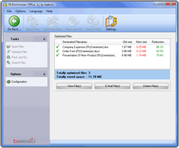 FileMinimizer Office screenshot