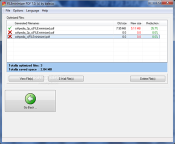 FILEminimizer PDF screenshot 2