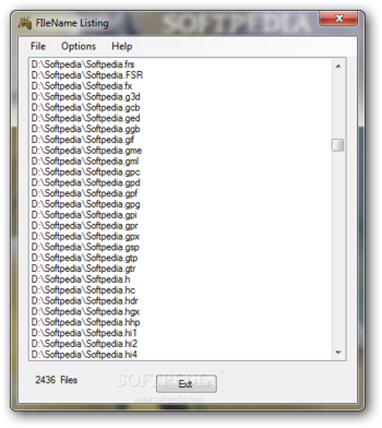 FileName Listing screenshot