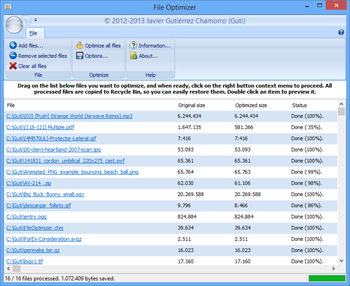 FileOptimizer screenshot