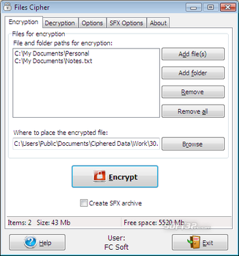 Files Cipher screenshot 2
