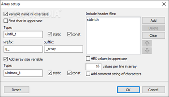 Files to C/C++ byte array screenshot 2