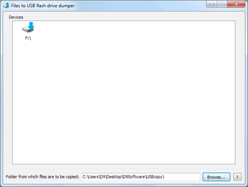 Files to USB flash drive dumper screenshot