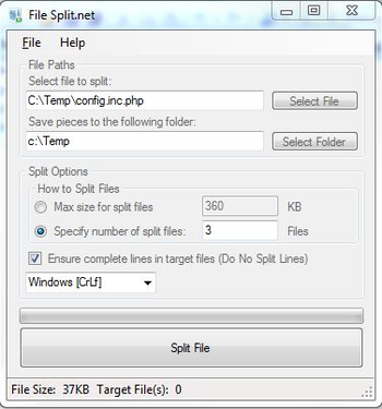 FileSplit.NET screenshot