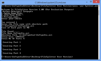 FileSplitter screenshot
