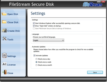 FileStream Secure Disk screenshot