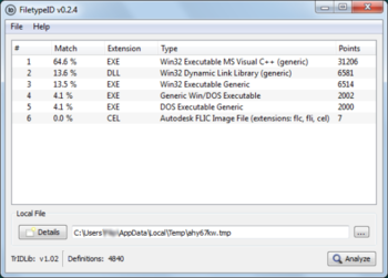 FiletypeID screenshot