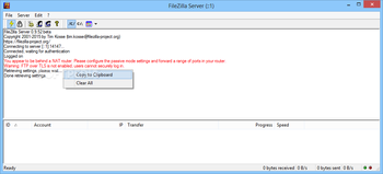 FileZilla Server screenshot