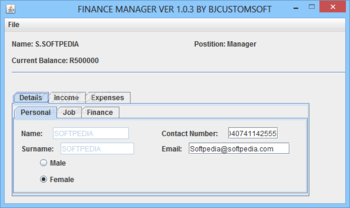 FINANCE MANAGER screenshot