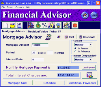 Financial Advisor screenshot