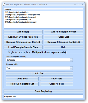 Find and Replace In All Files In Batch Software screenshot 2