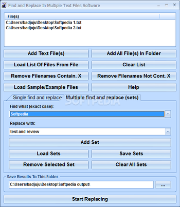 Find and Replace Text In Multiple Files Software screenshot 2