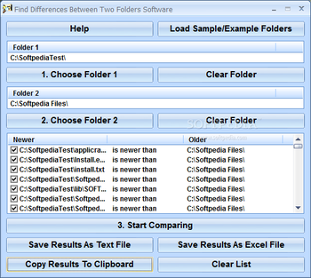 Find Differences Between Two Folders Software screenshot