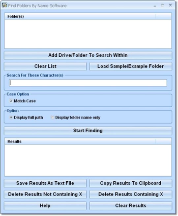Find Folders By Name Software screenshot