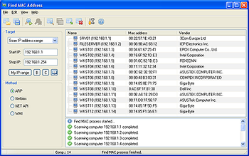 Find MAC Address screenshot
