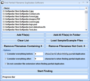 Find Partial Filename Duplicates Software screenshot