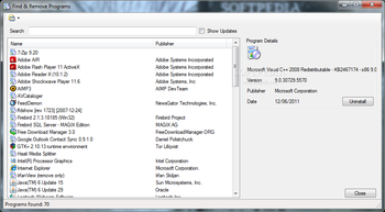Find & Remove Programs screenshot