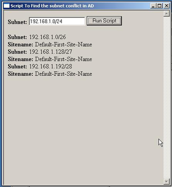 Find subnet conflict screenshot