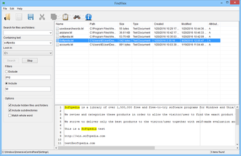 FindfileX screenshot