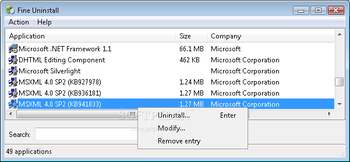 Fine Uninstall screenshot