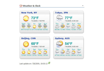 FireArrow Weather and Clock Web Part screenshot