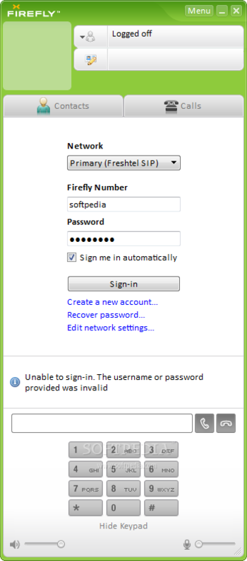 Firefly Softphone screenshot
