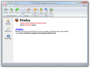 Firefox Backup8 screenshot