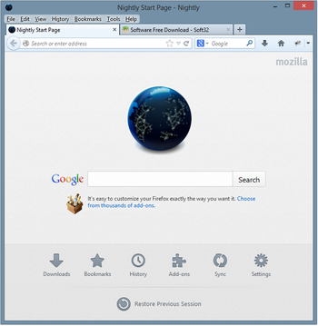 Firefox Metro UI Preview screenshot