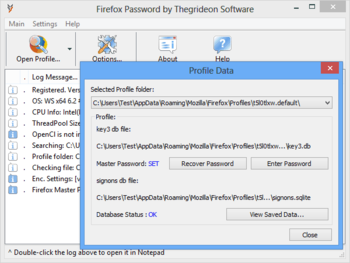Firefox Password by Thegrideon Software screenshot
