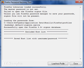 Firefox Password Recovery Tool screenshot