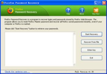 Firefox Password Recovery screenshot