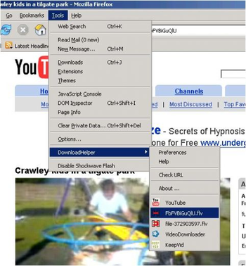 Firefox Video Download Helper screenshot