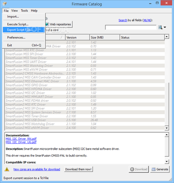Firmware Catalog screenshot 2