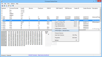 FirmwareTablesView screenshot