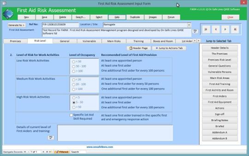 First Aid Risk Assessment Management screenshot