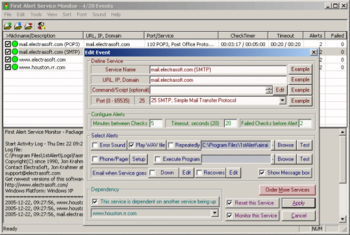 First Alert Service Monitor screenshot