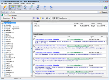FirstStop WebSearch Standard Edition screenshot