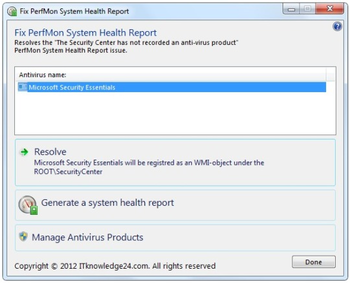 Fix PerfMon System Health Report Tool screenshot