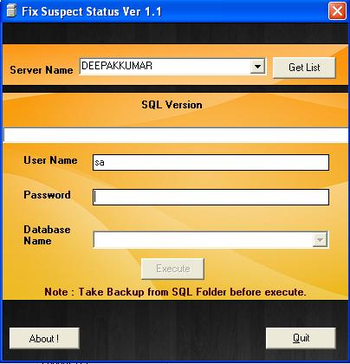 Fix Suspect Status screenshot