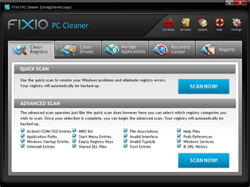 Fixio PC Cleaner 2010 screenshot