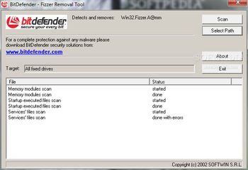 Fizzer Removal Tool screenshot