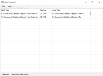 FLAC to ALAC screenshot