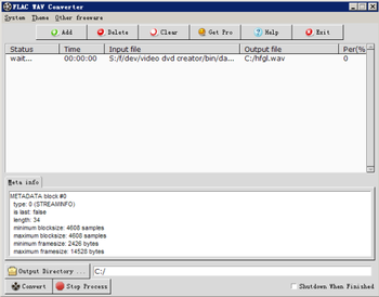 FLAC WAV Converter screenshot
