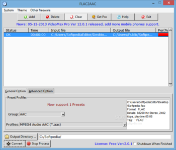 FLAC2AAC screenshot