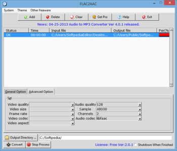 FLAC2AAC screenshot 2